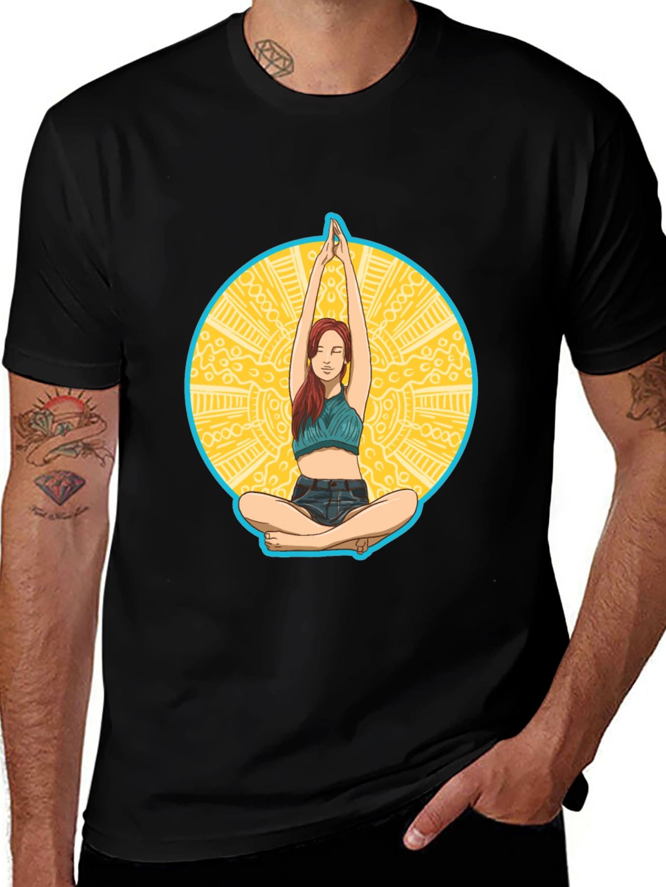 Yoga Pose Graphic Tee - Black