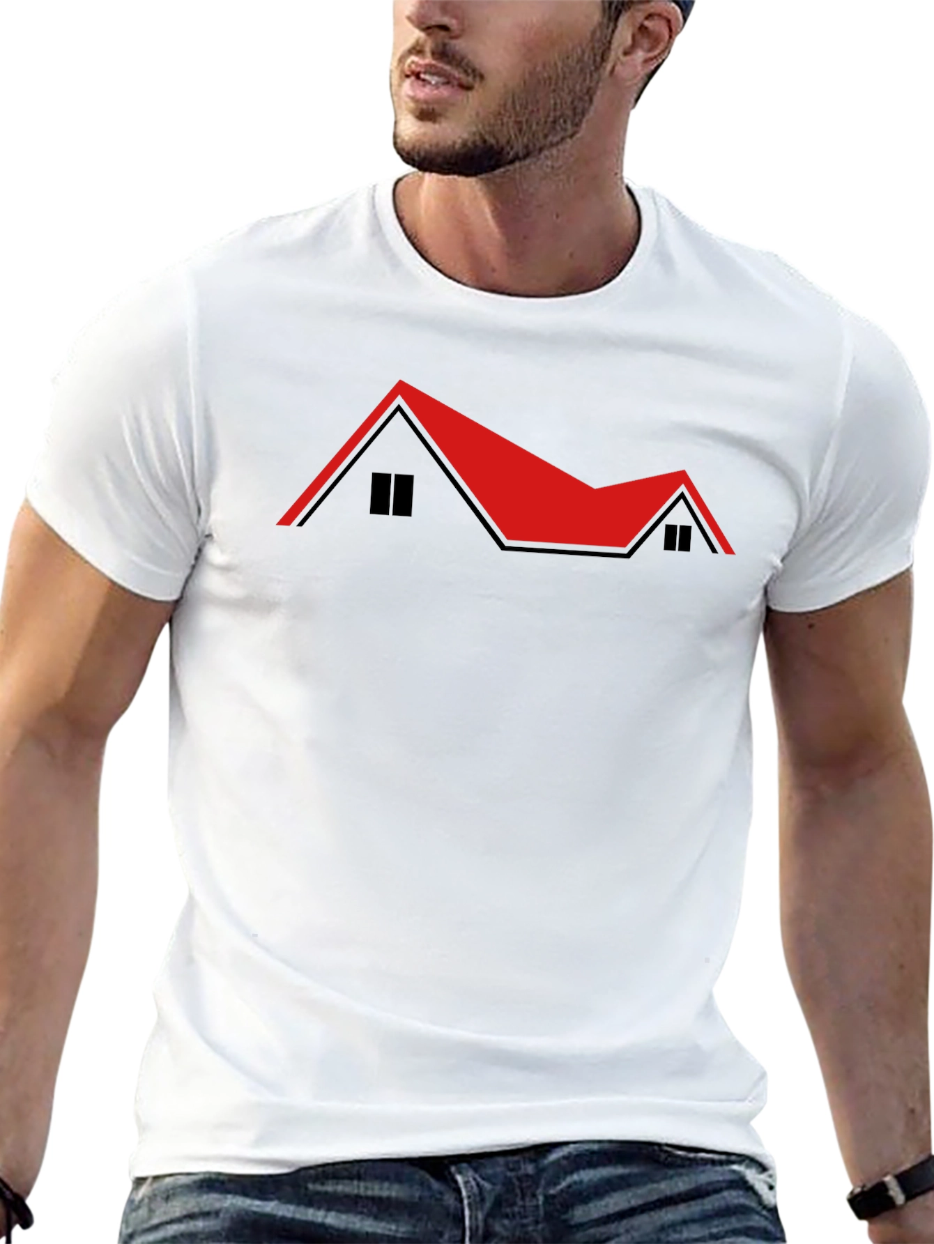 Red Roof House T-Shirt - Unique Design