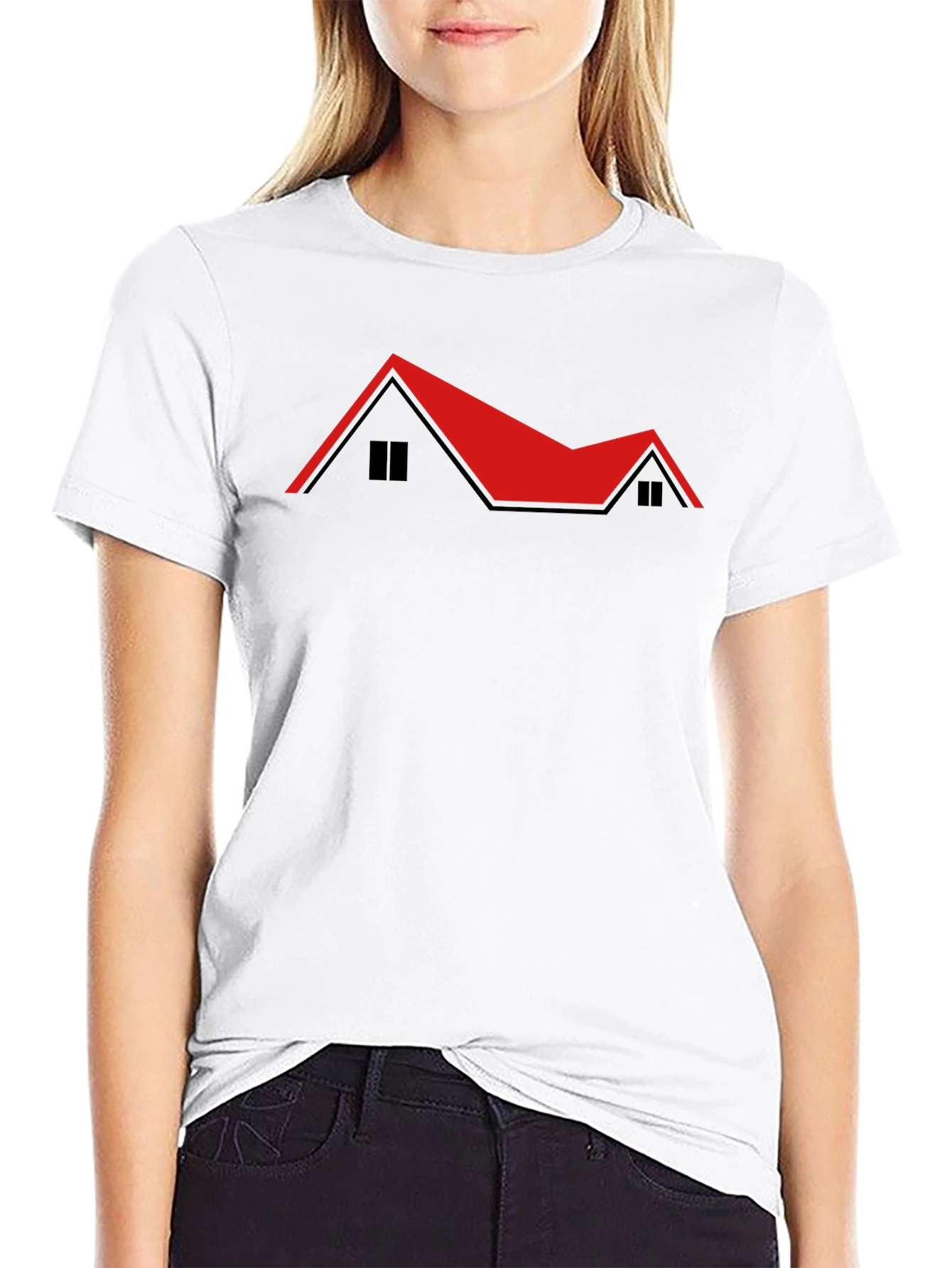 Red Roof House T-Shirt - Unique Design