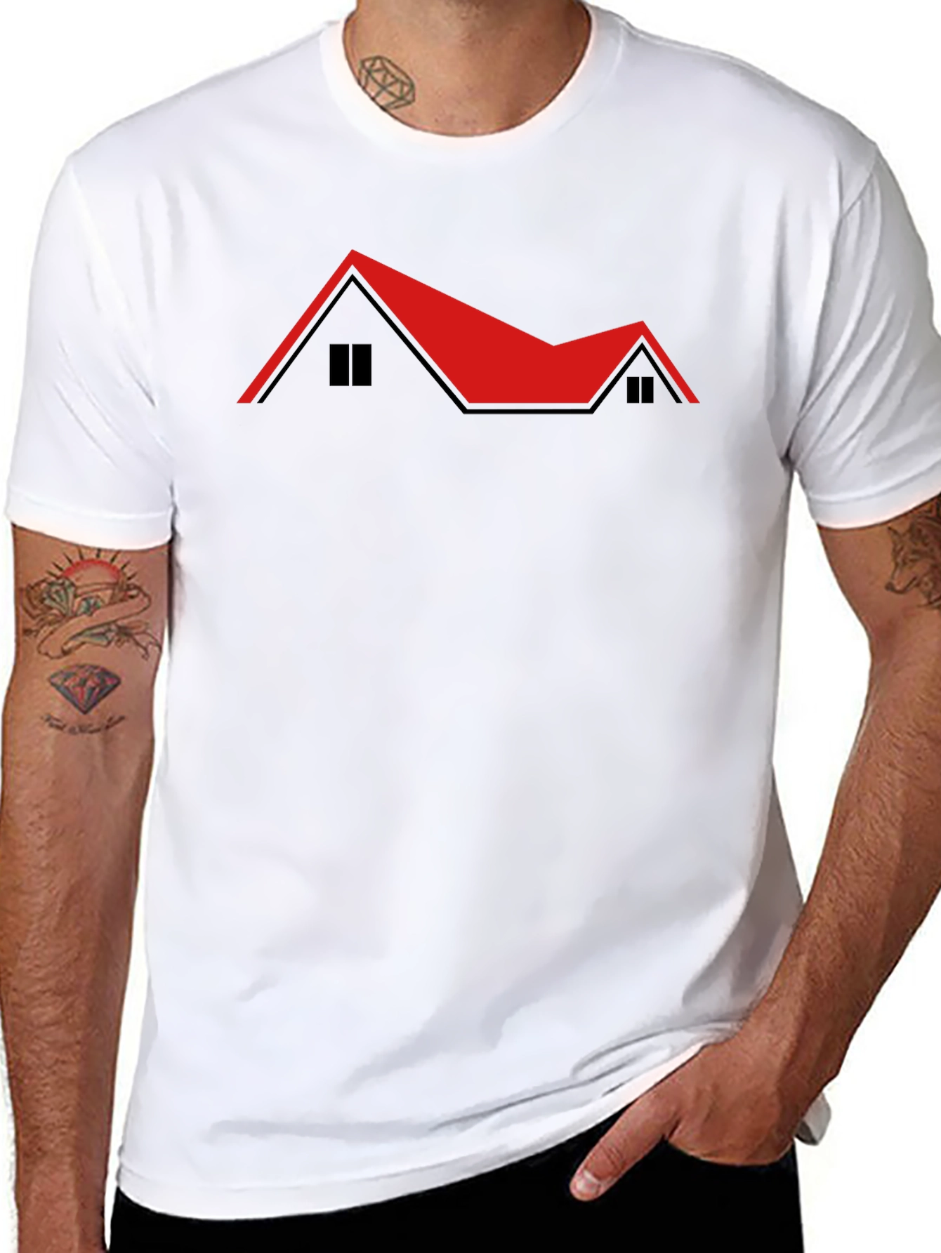 Red Roof House T-Shirt - Unique Design