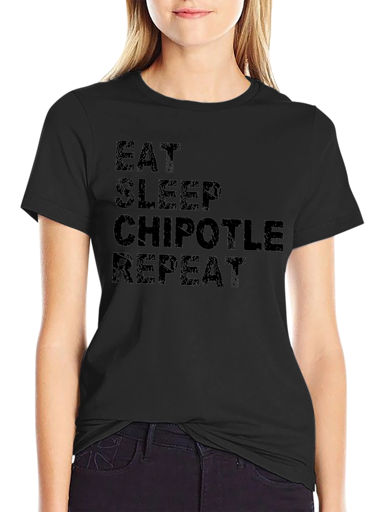 Eat Sleep Chipotle Repeat Graphic Tee