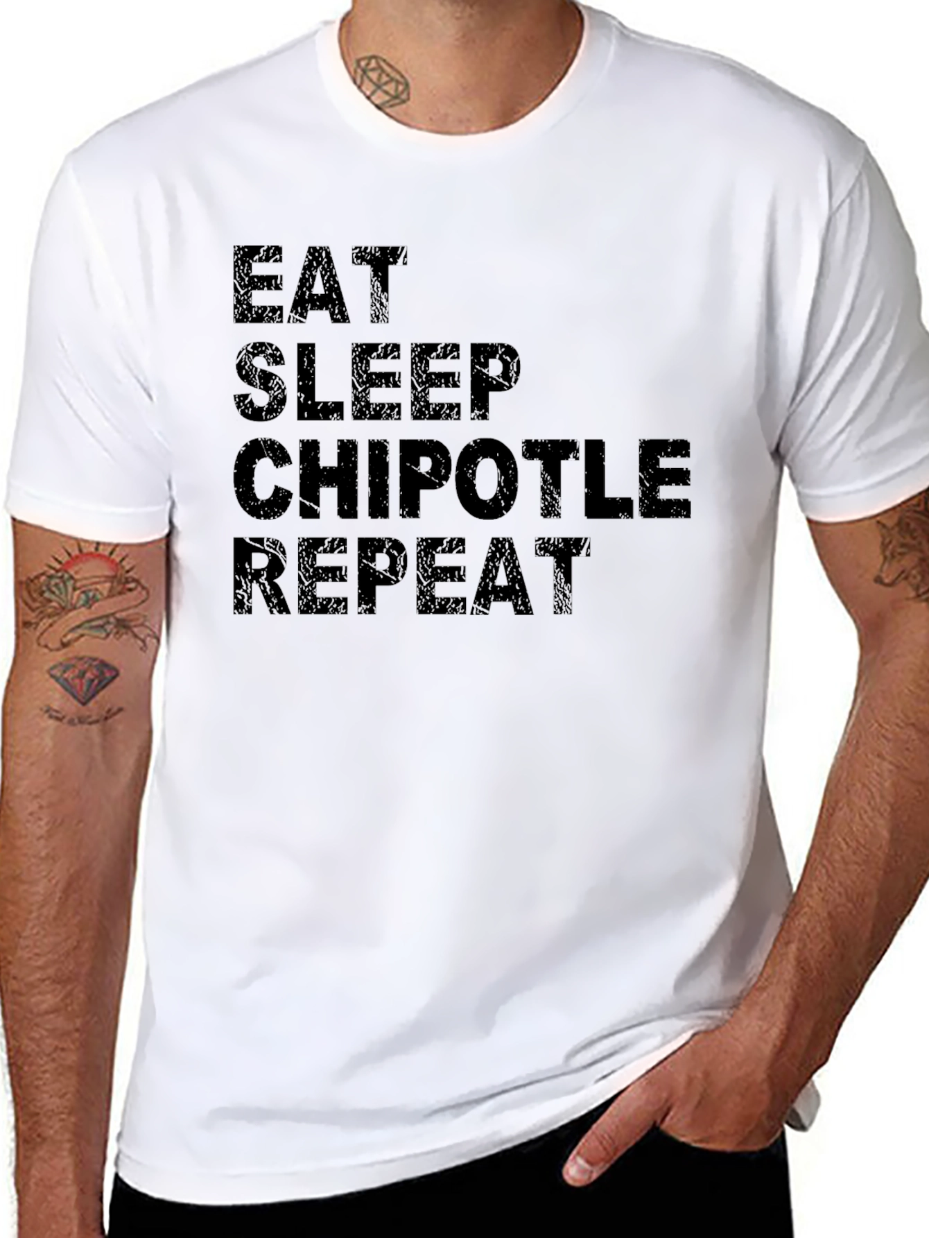 Eat Sleep Chipotle Repeat Graphic Tee