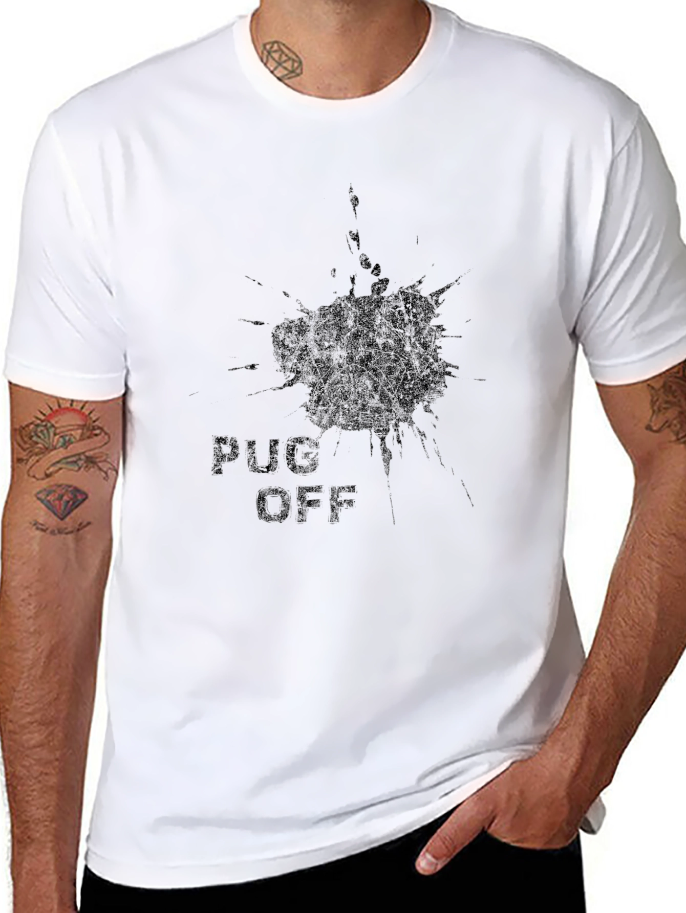 Pug Off Graphic Tee - Black T-Shirt