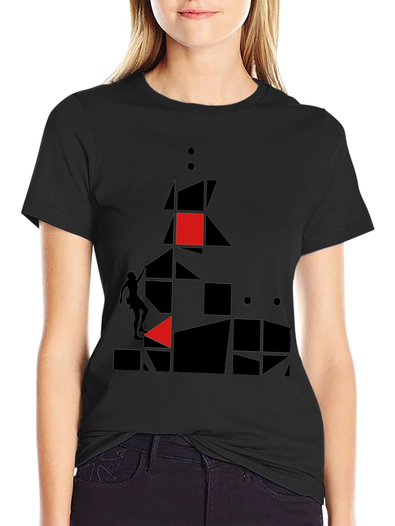 Geometric Climb Black T-Shirt