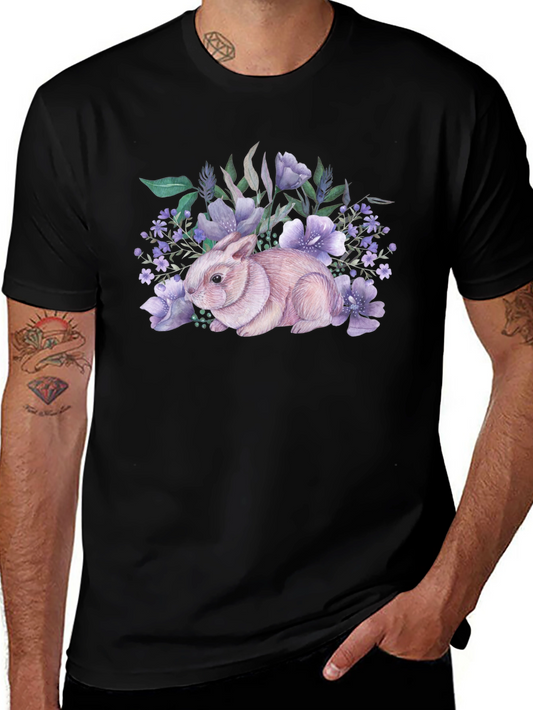 Floral Bunny Graphic T-Shirt
