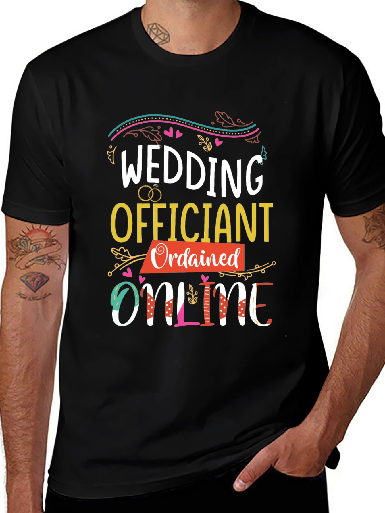 Wedding Officiant Ordained Online Graphic Tee