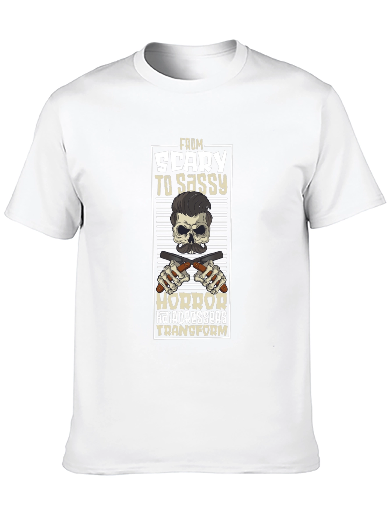 Scary to Sassy Horror Barber T-Shirt