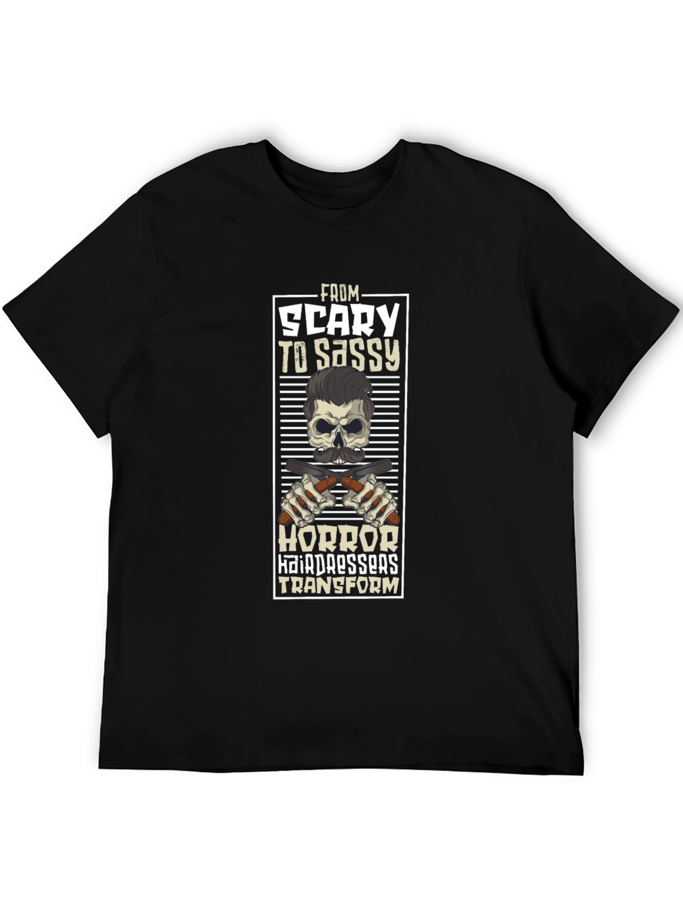Scary to Sassy Horror Barber T-Shirt