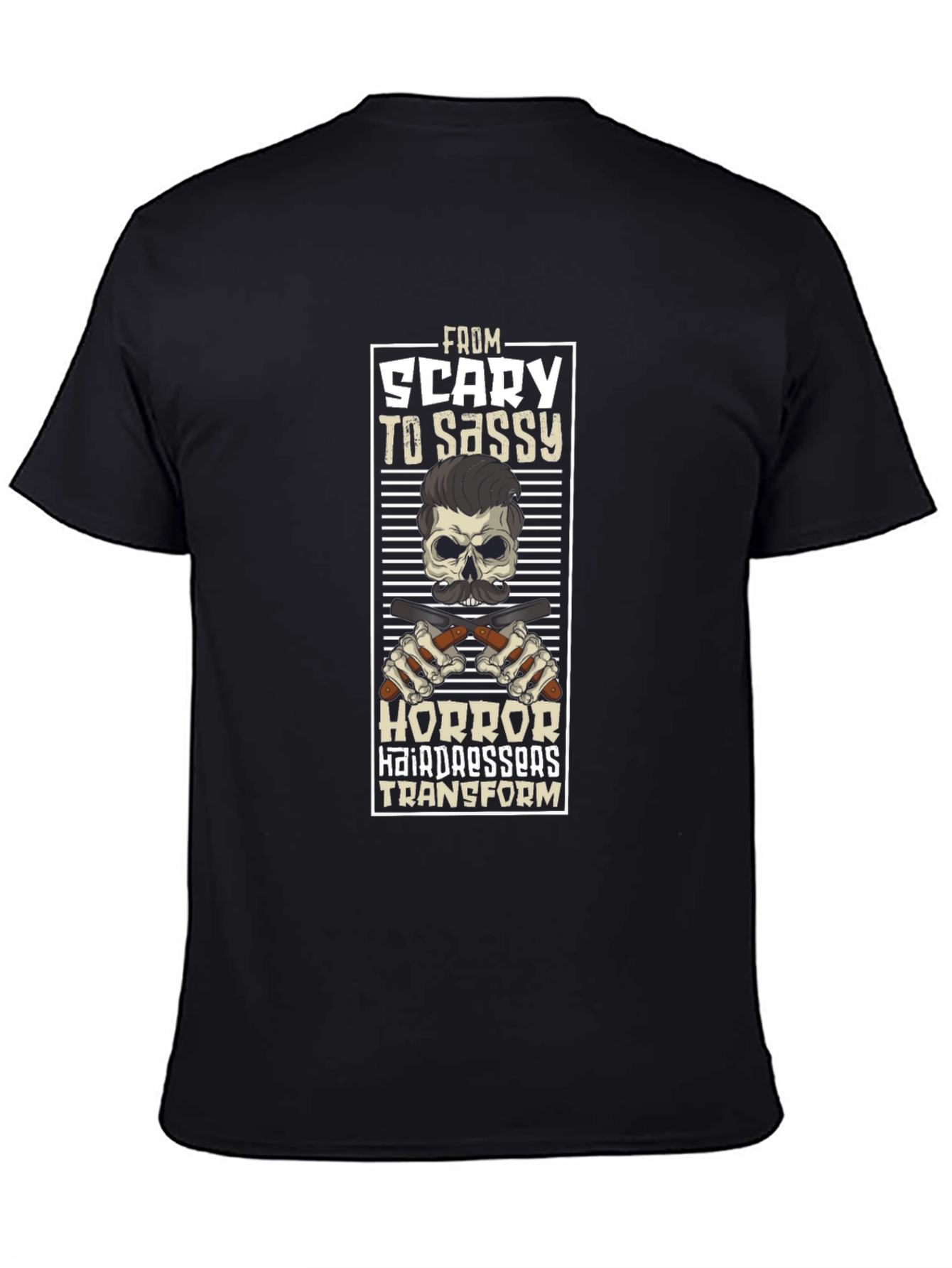 Scary to Sassy Horror Barber T-Shirt