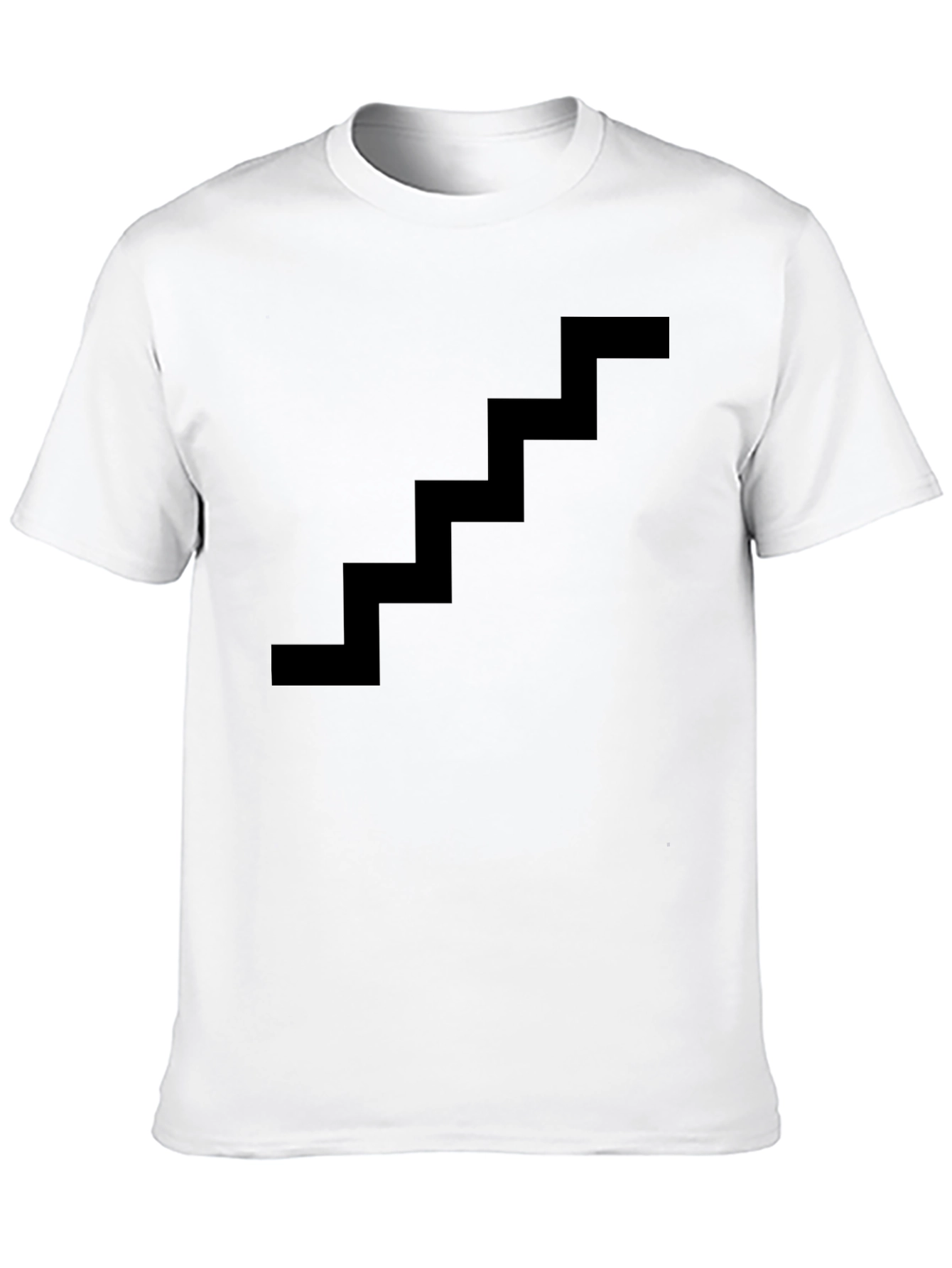 Minimalist Staircase Design Black Cotton T-Shirt