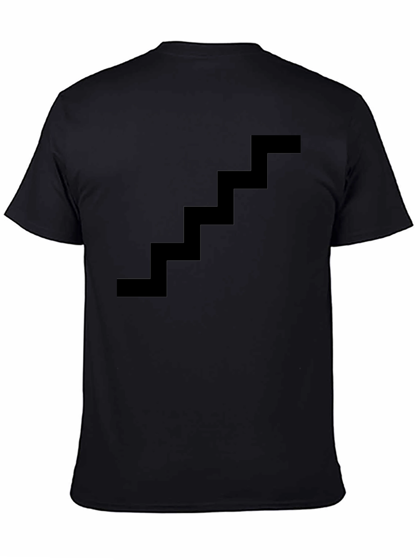 Minimalist Staircase Design Black Cotton T-Shirt