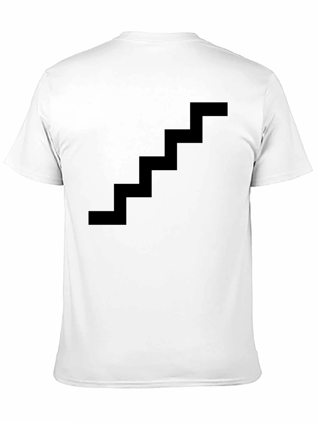 Minimalist Staircase Design Black Cotton T-Shirt
