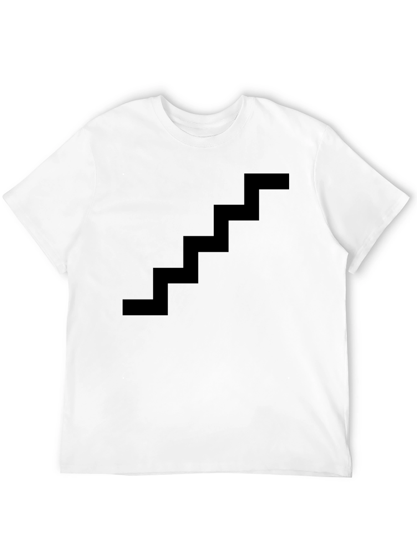 Minimalist Staircase Design Black Cotton T-Shirt