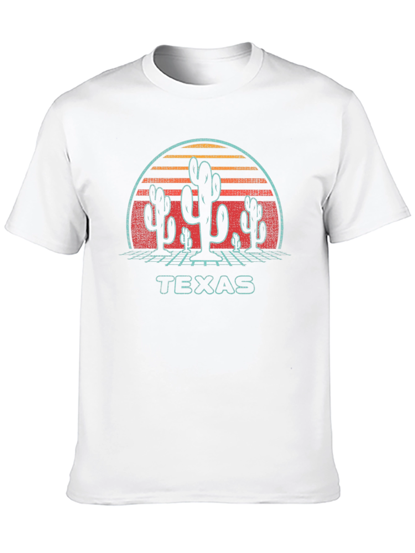 Texas Cactus Retro Graphic T-Shirt