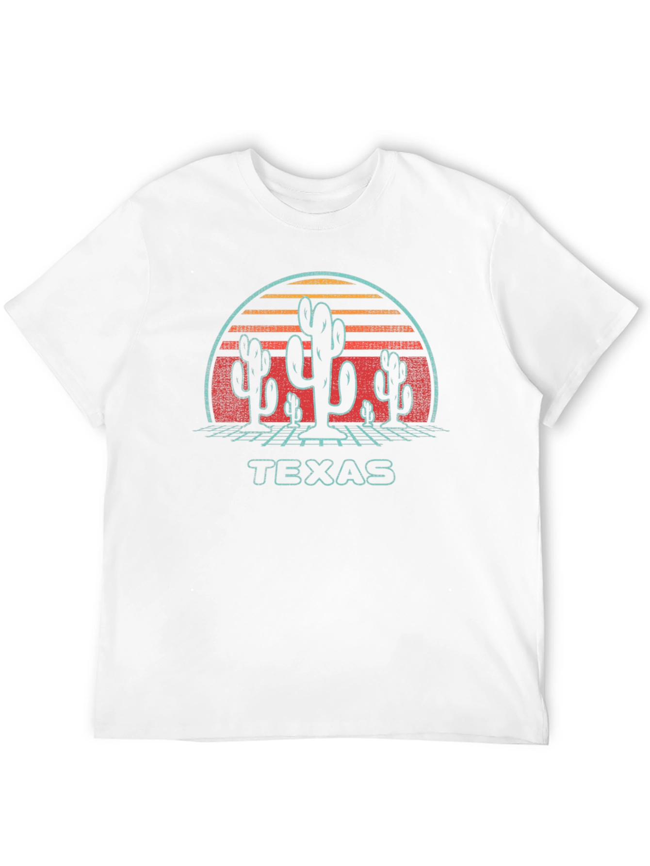 Texas Cactus Retro Graphic T-Shirt