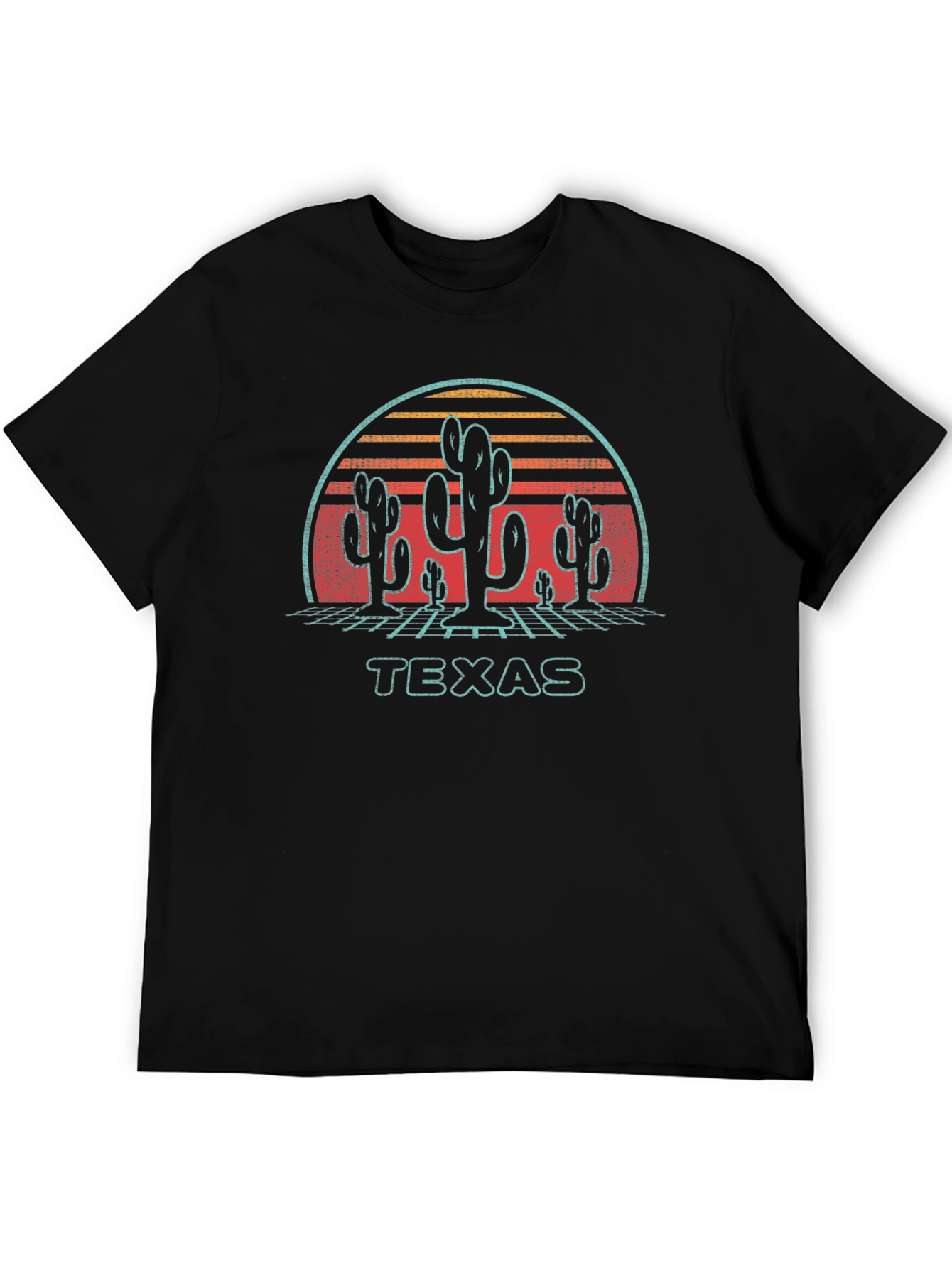 Texas Cactus Retro Graphic T-Shirt