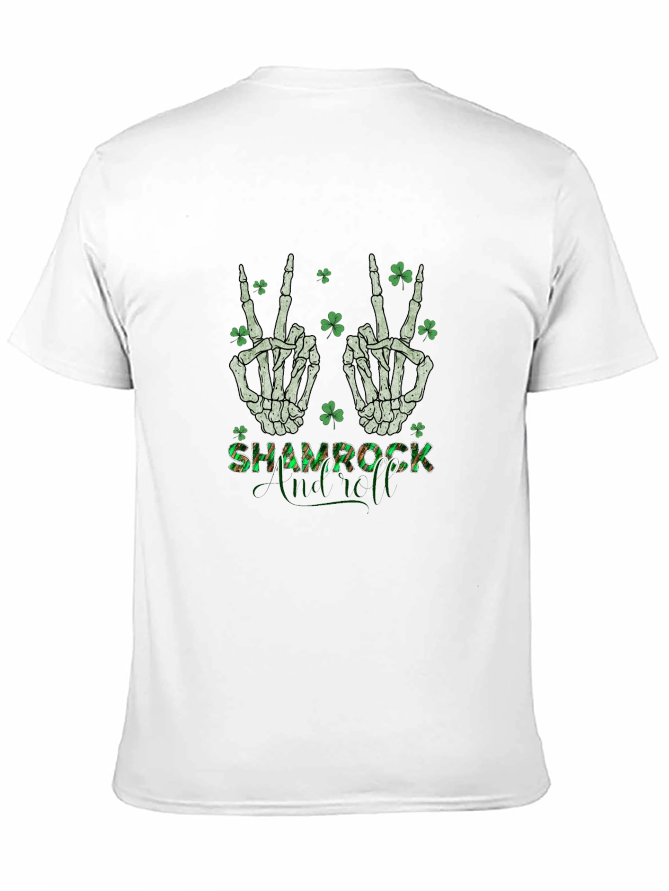 Shamrock Skeleton Peace Sign T-Shirt