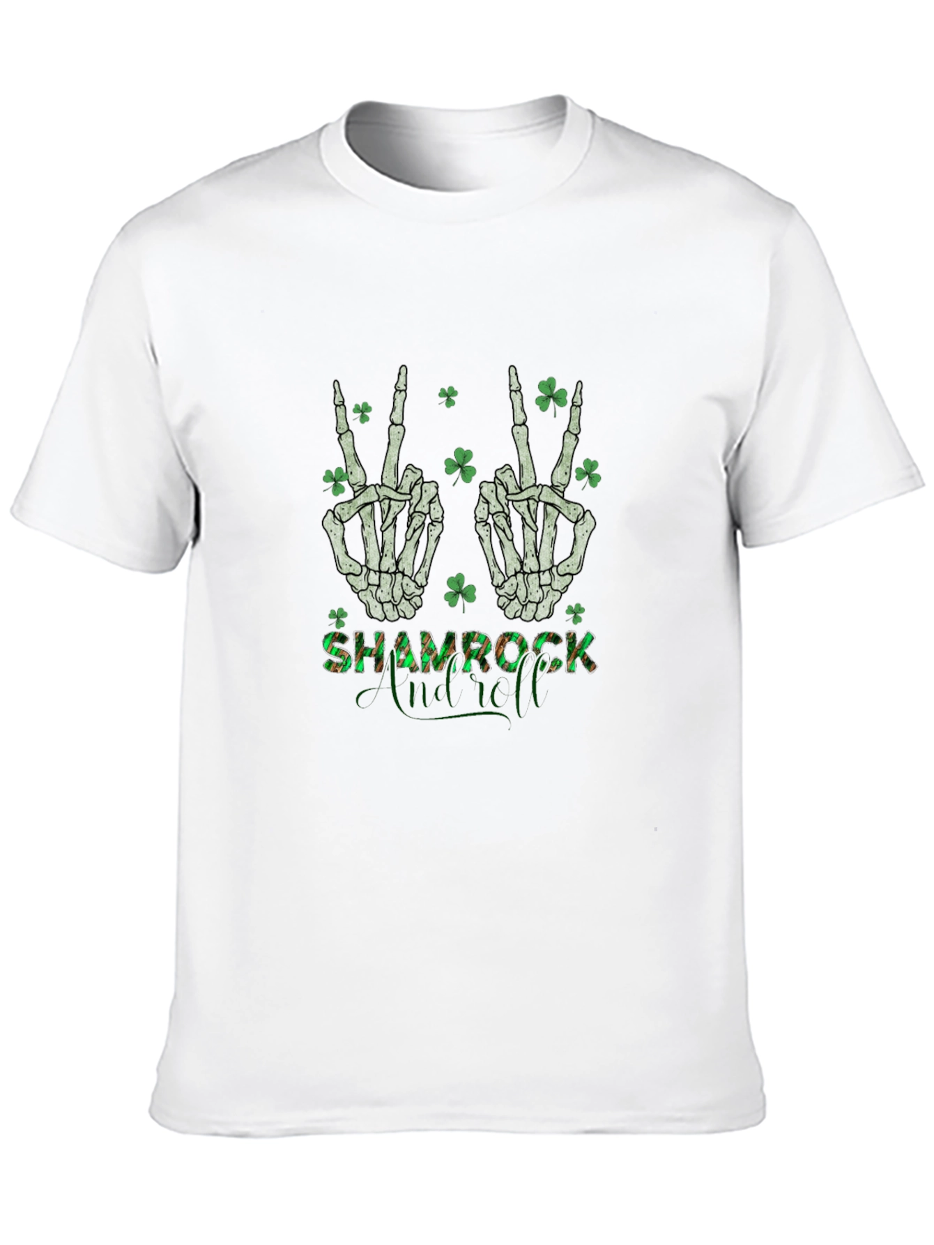 Shamrock Skeleton Peace Sign T-Shirt