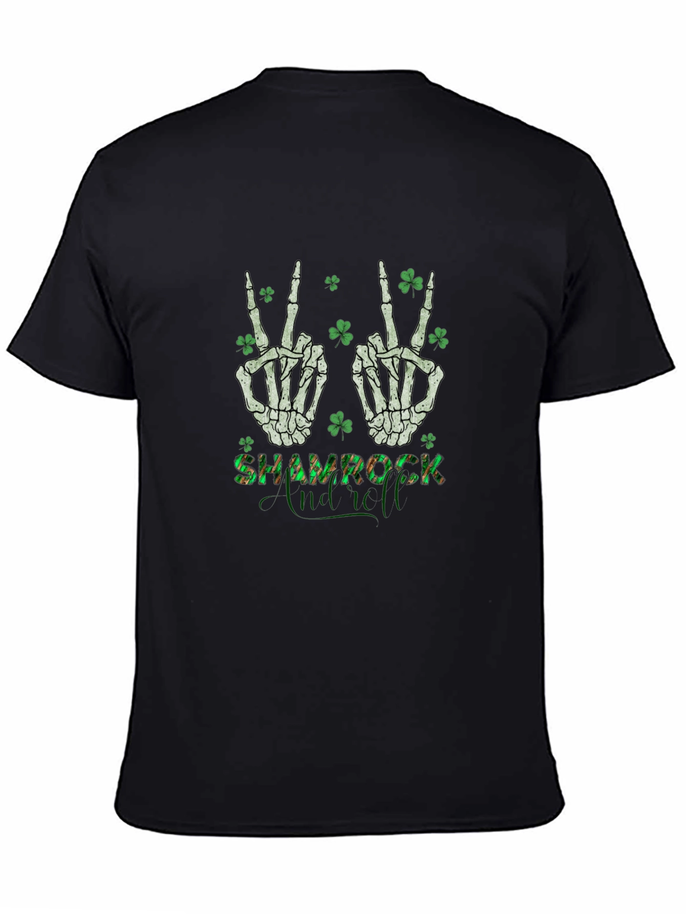 Shamrock Skeleton Peace Sign T-Shirt