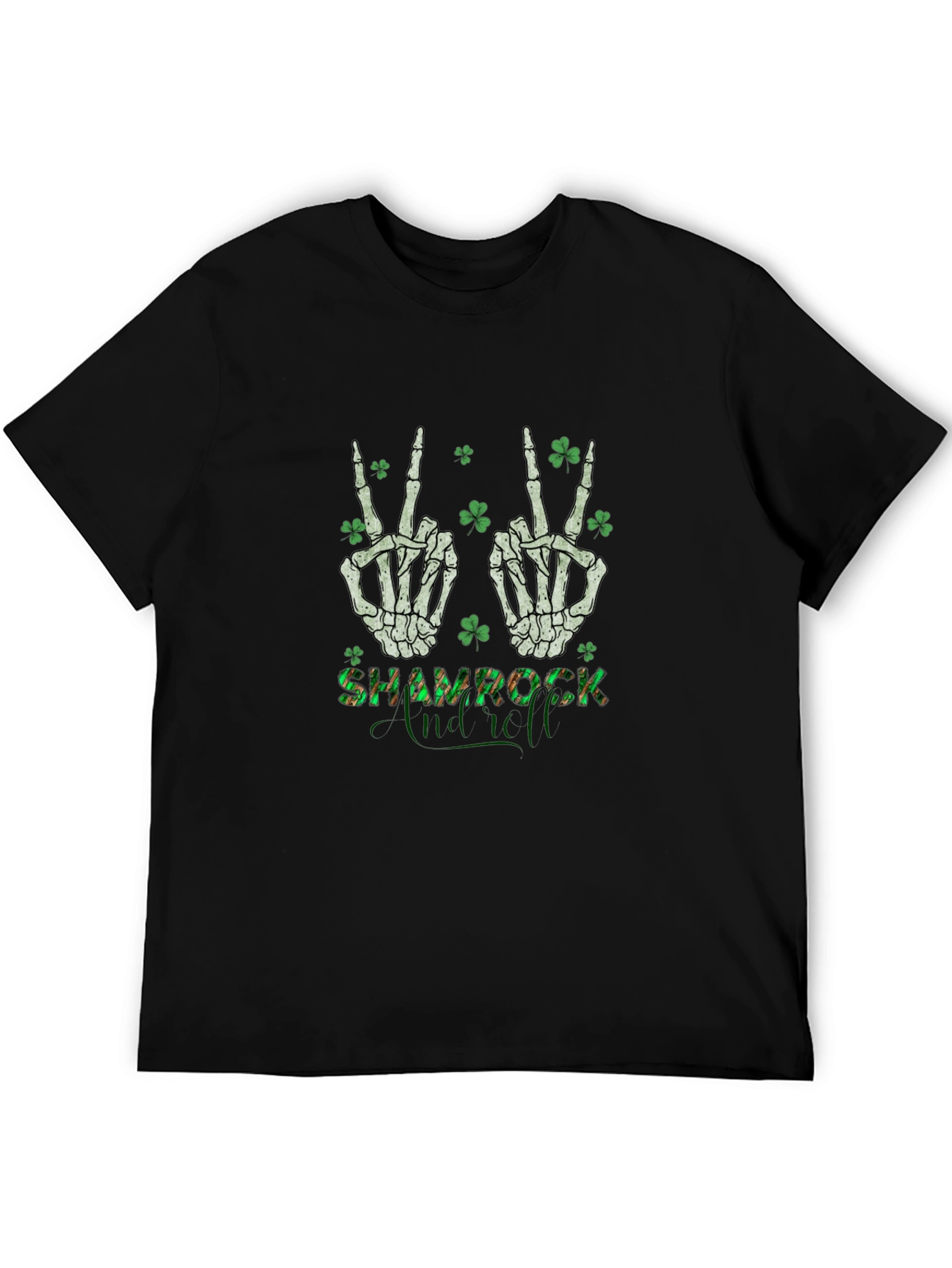 Shamrock Skeleton Peace Sign T-Shirt