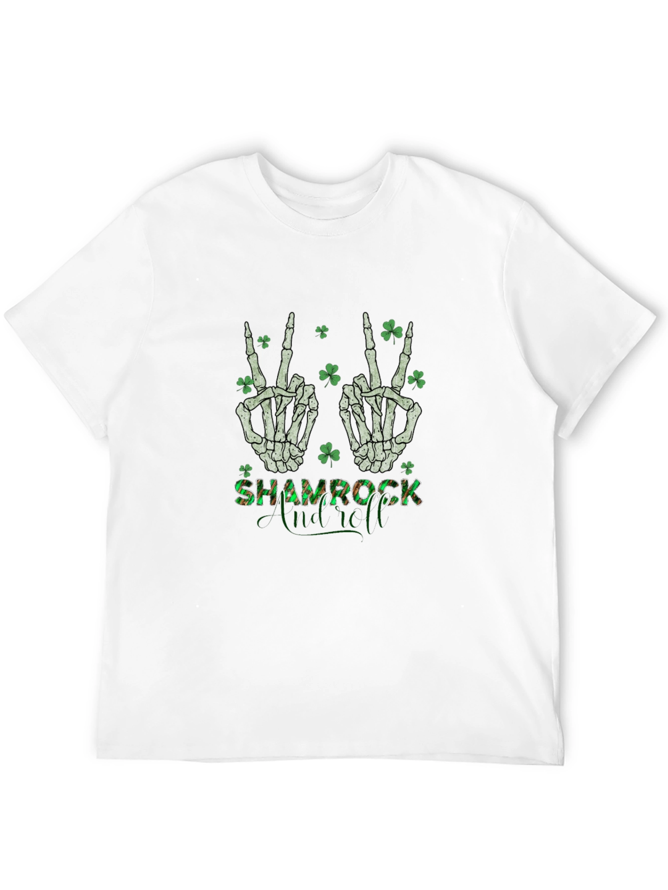 Shamrock Skeleton Peace Sign T-Shirt
