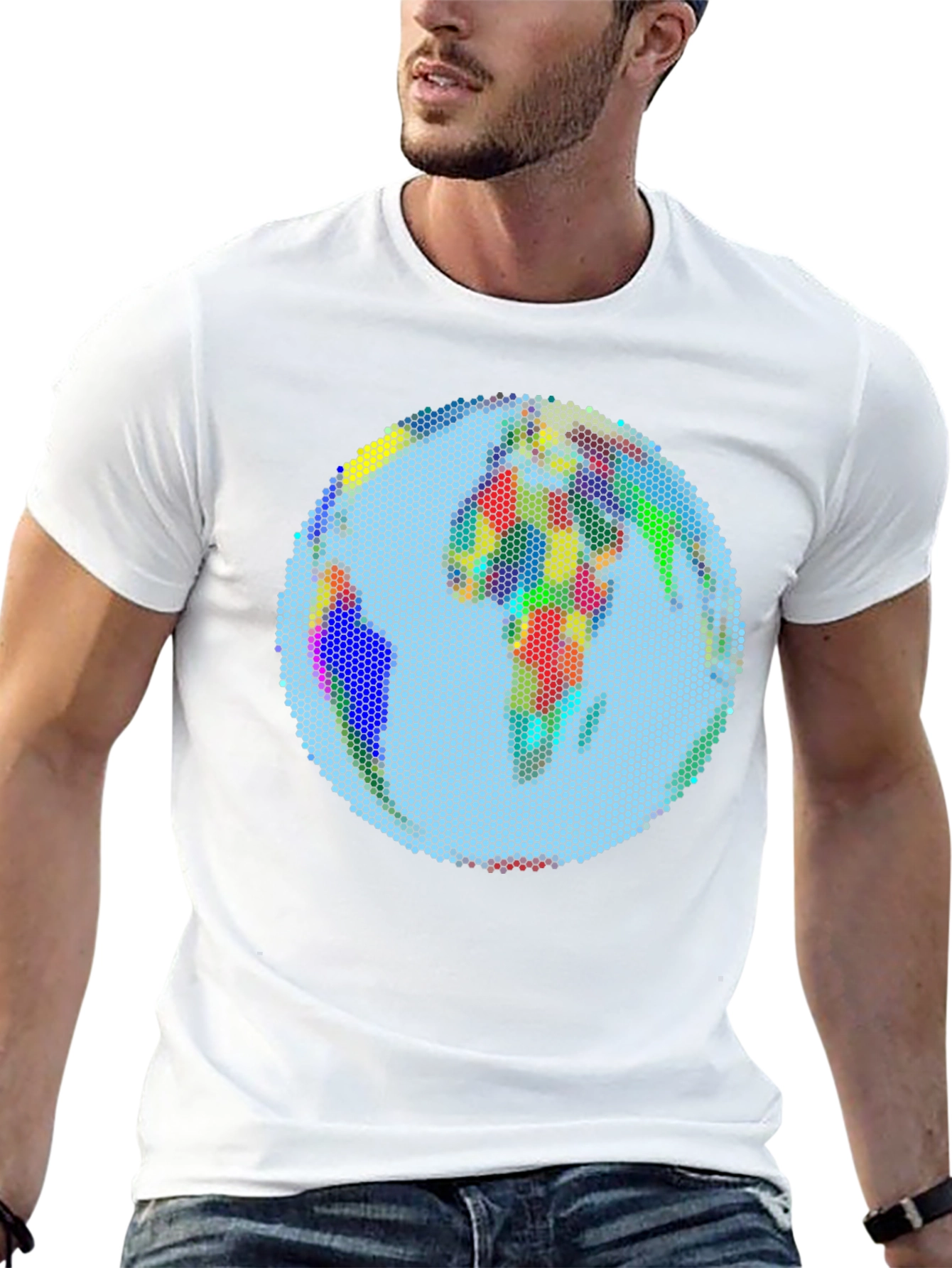 Pixelated Earth Graphic Tee