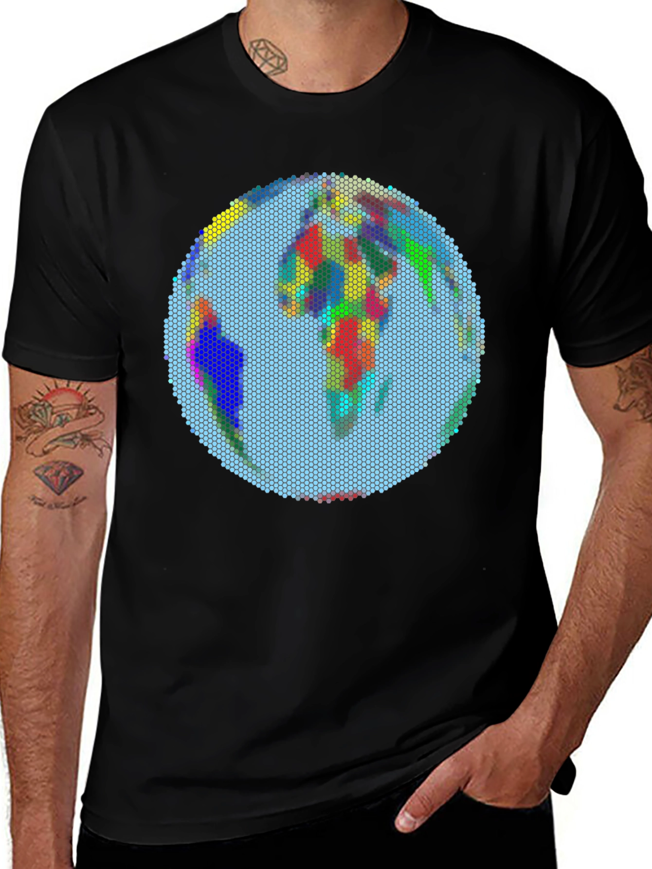 Pixelated Earth Graphic Tee
