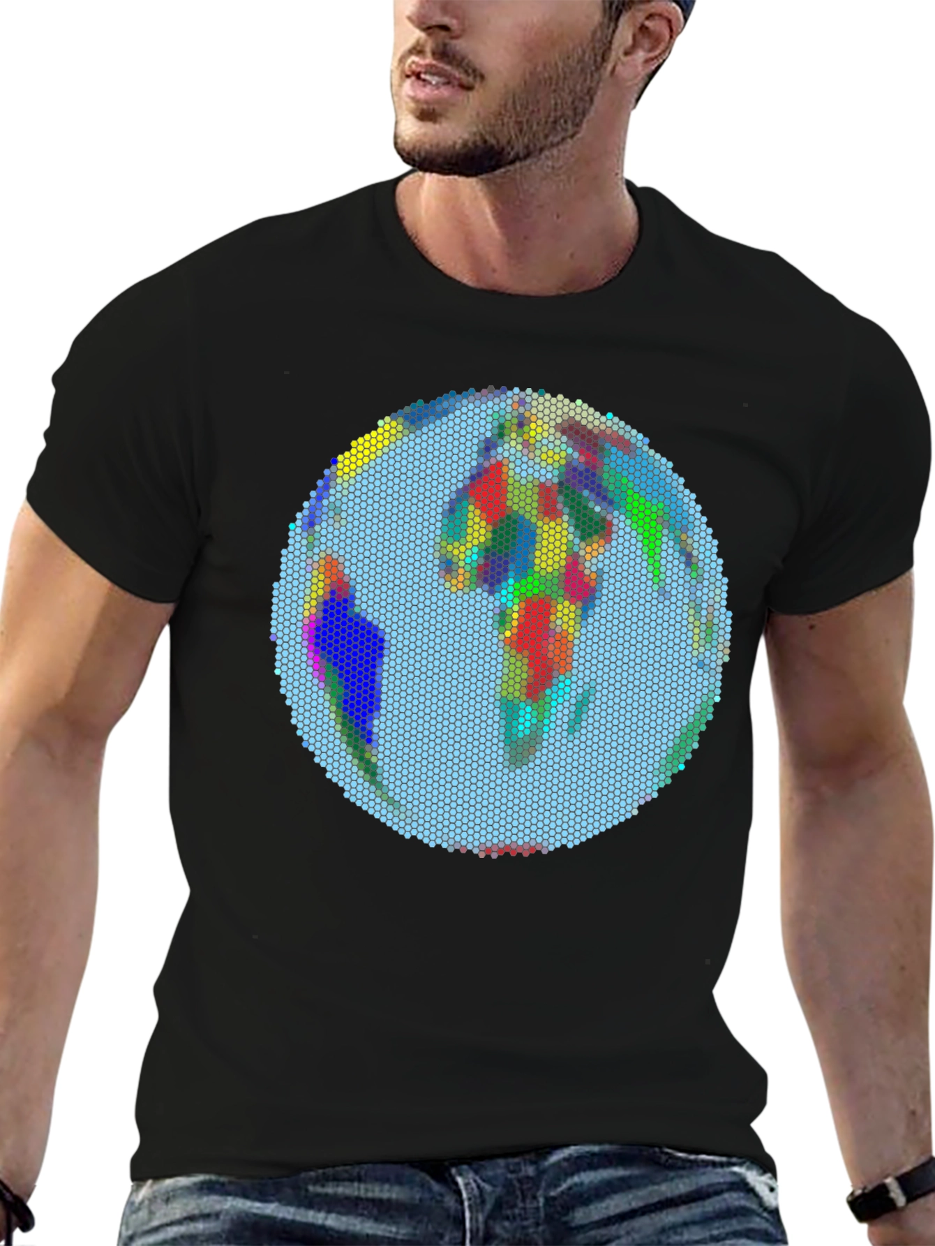 Pixelated Earth Graphic Tee