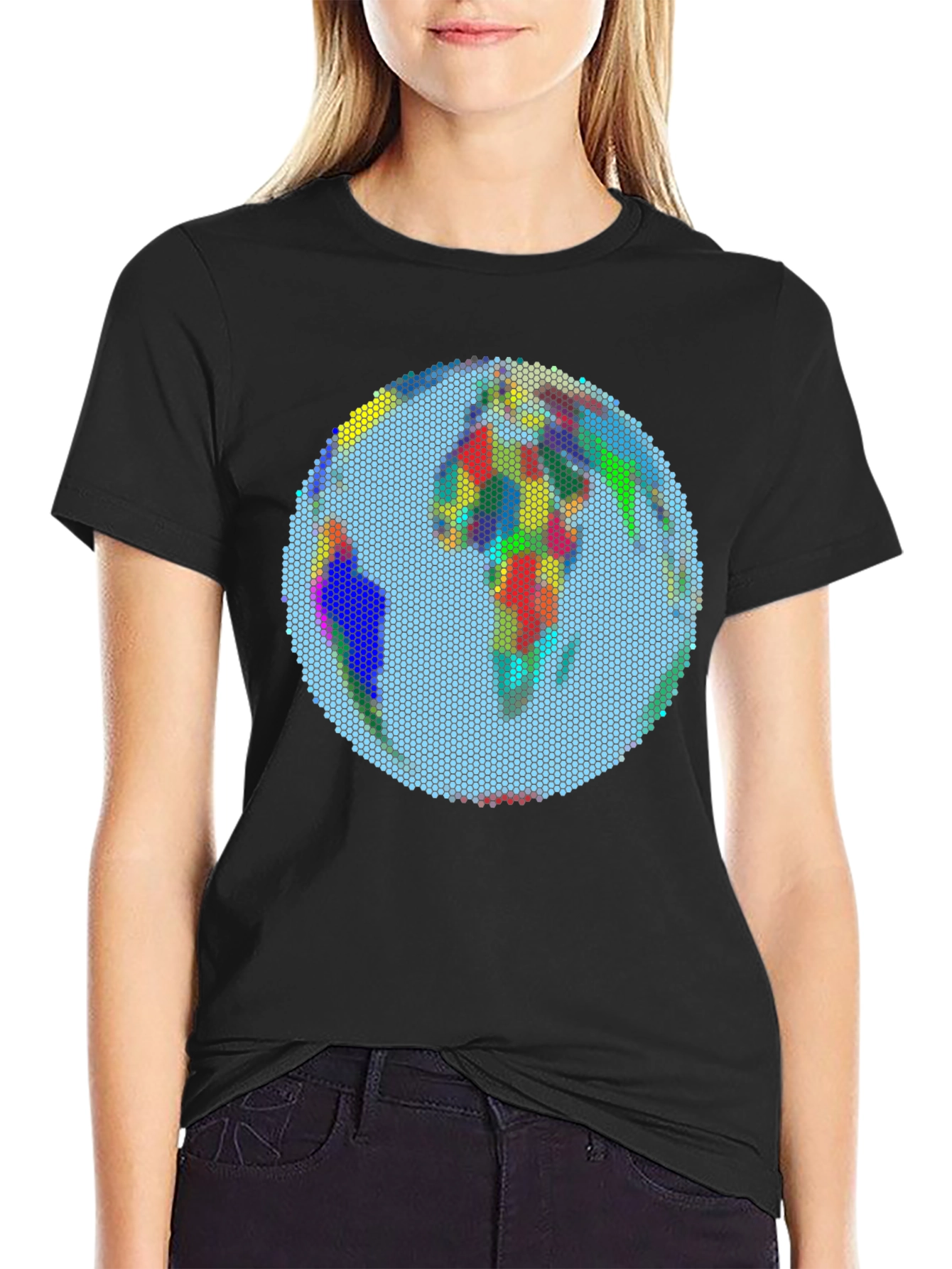 Pixelated Earth Graphic Tee