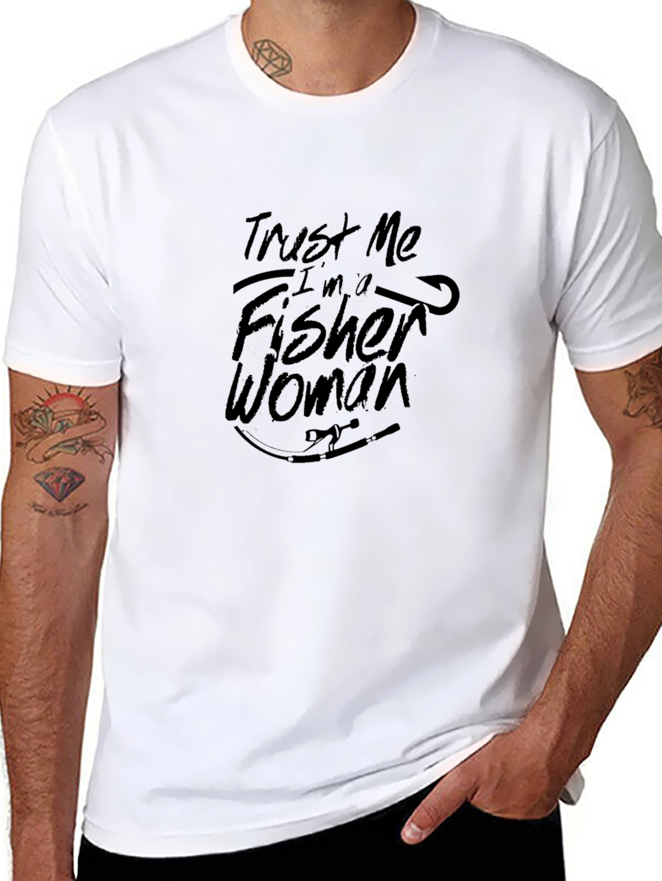 Trust Me Im a Fisher Woman Black T-Shirt