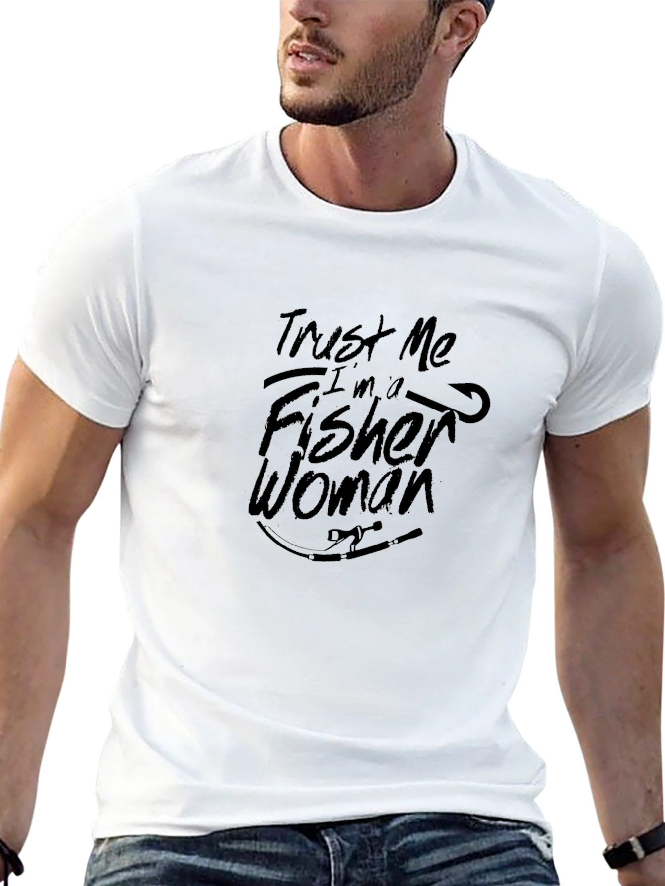Trust Me Im a Fisher Woman Black T-Shirt
