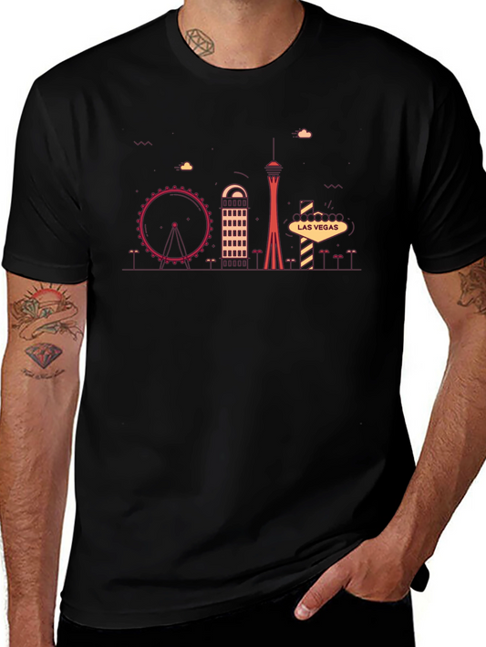 Las Vegas Skyline Graphic Print T-Shirt