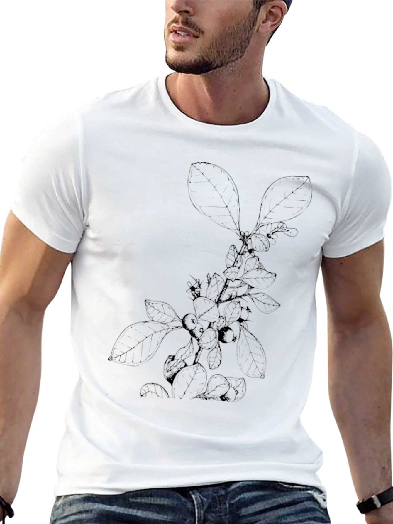 Botanical Sketch Black T-Shirt