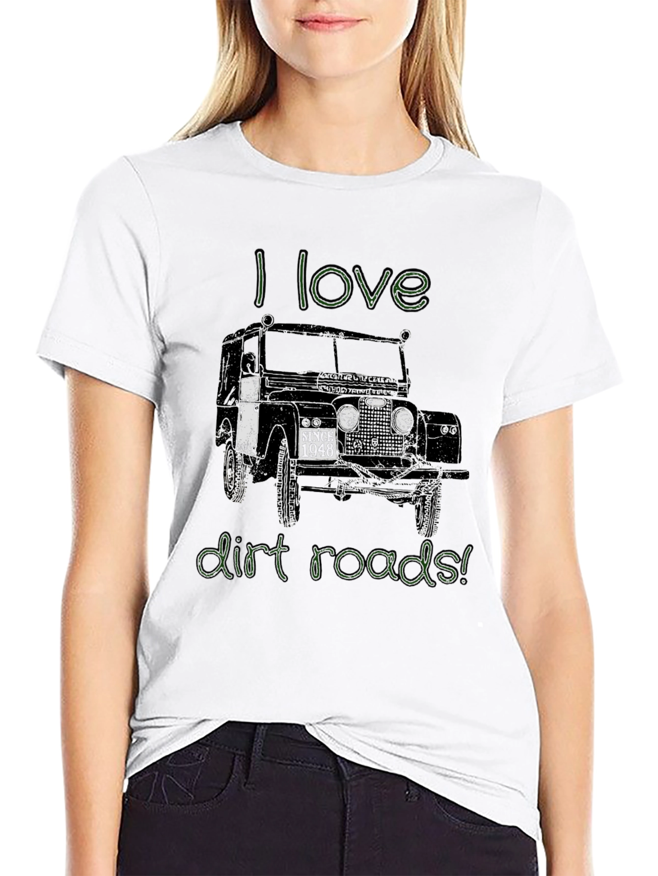 I Love Dirt Roads T-Shirt - Classic Car Design