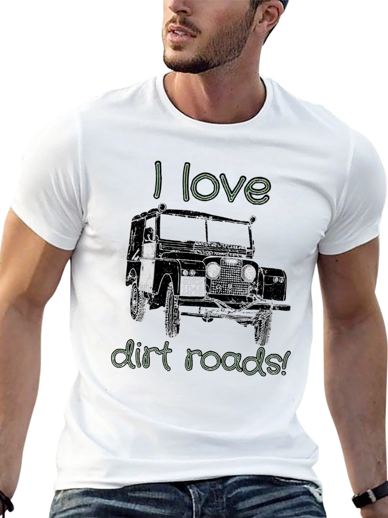I Love Dirt Roads T-Shirt - Classic Car Design