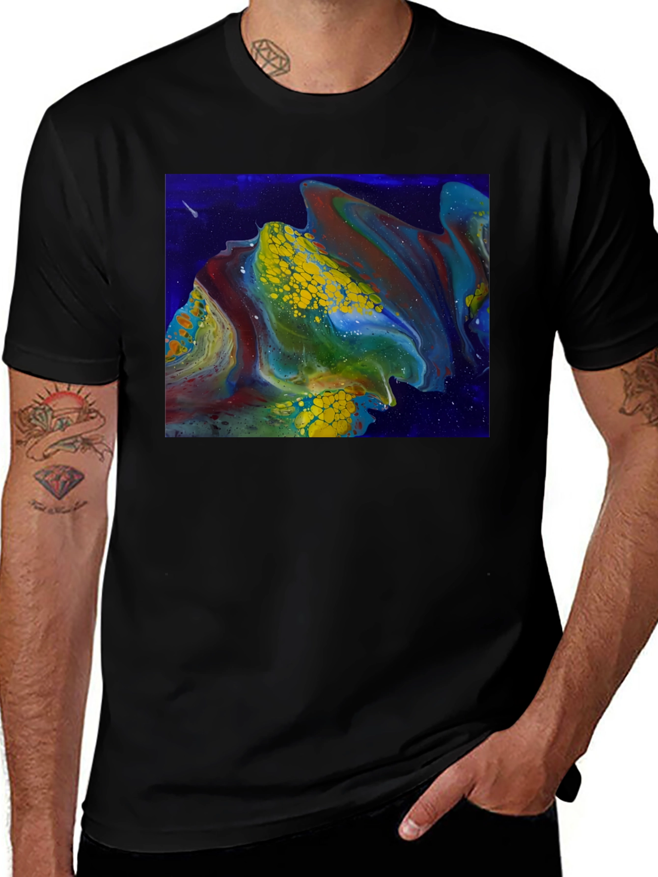 Abstract Fluid Art Graphic T-Shirt