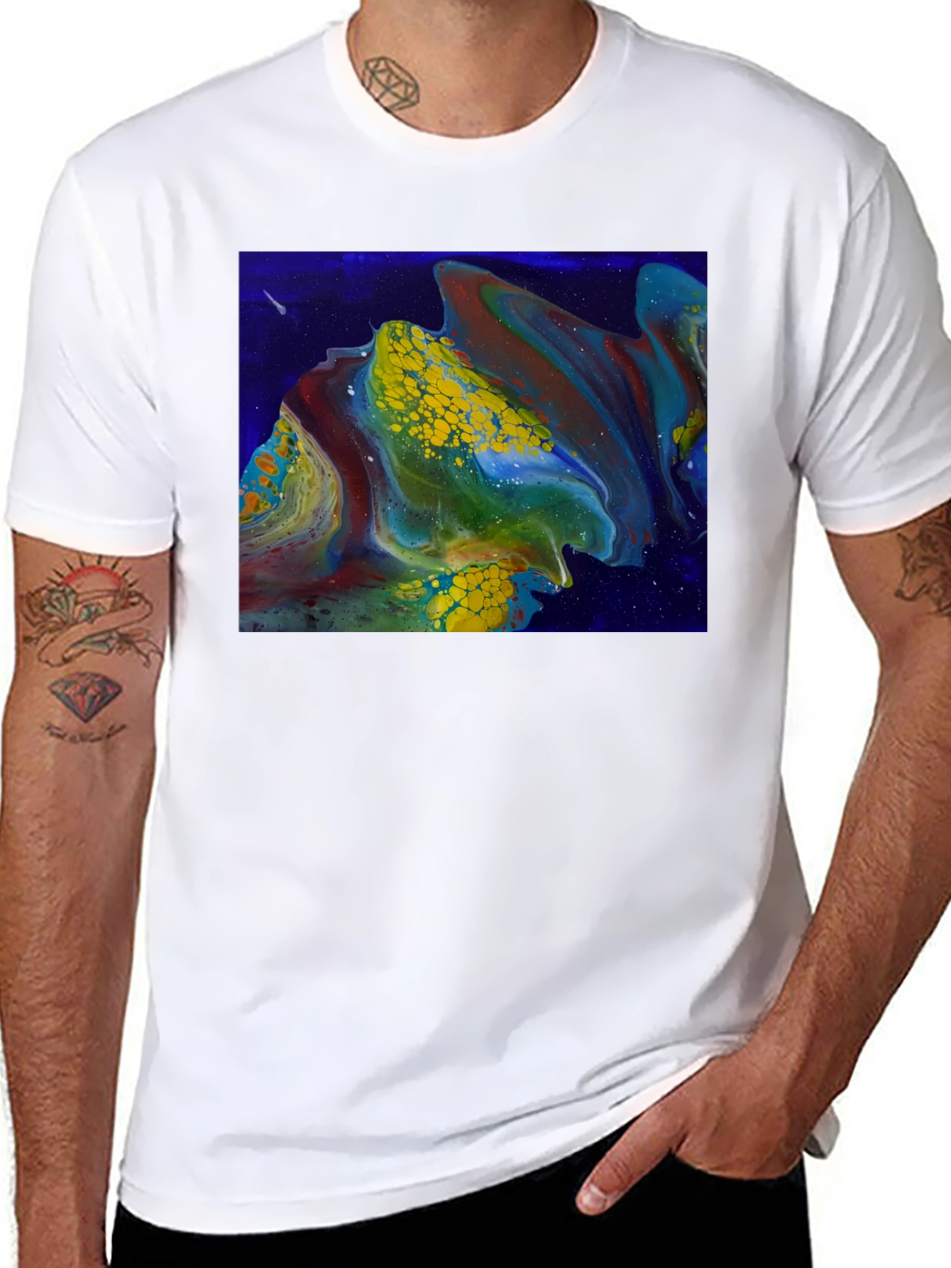 Abstract Fluid Art Graphic T-Shirt