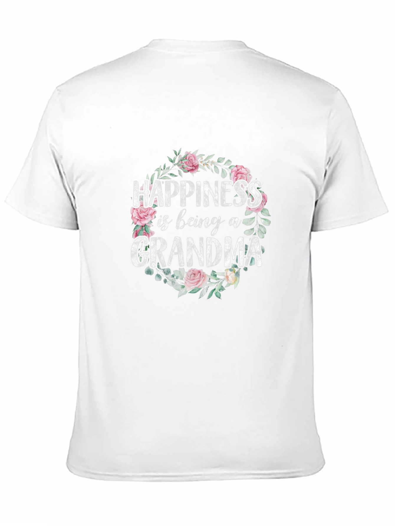 Grandma Happiness Floral Tee - Cute Family Gift