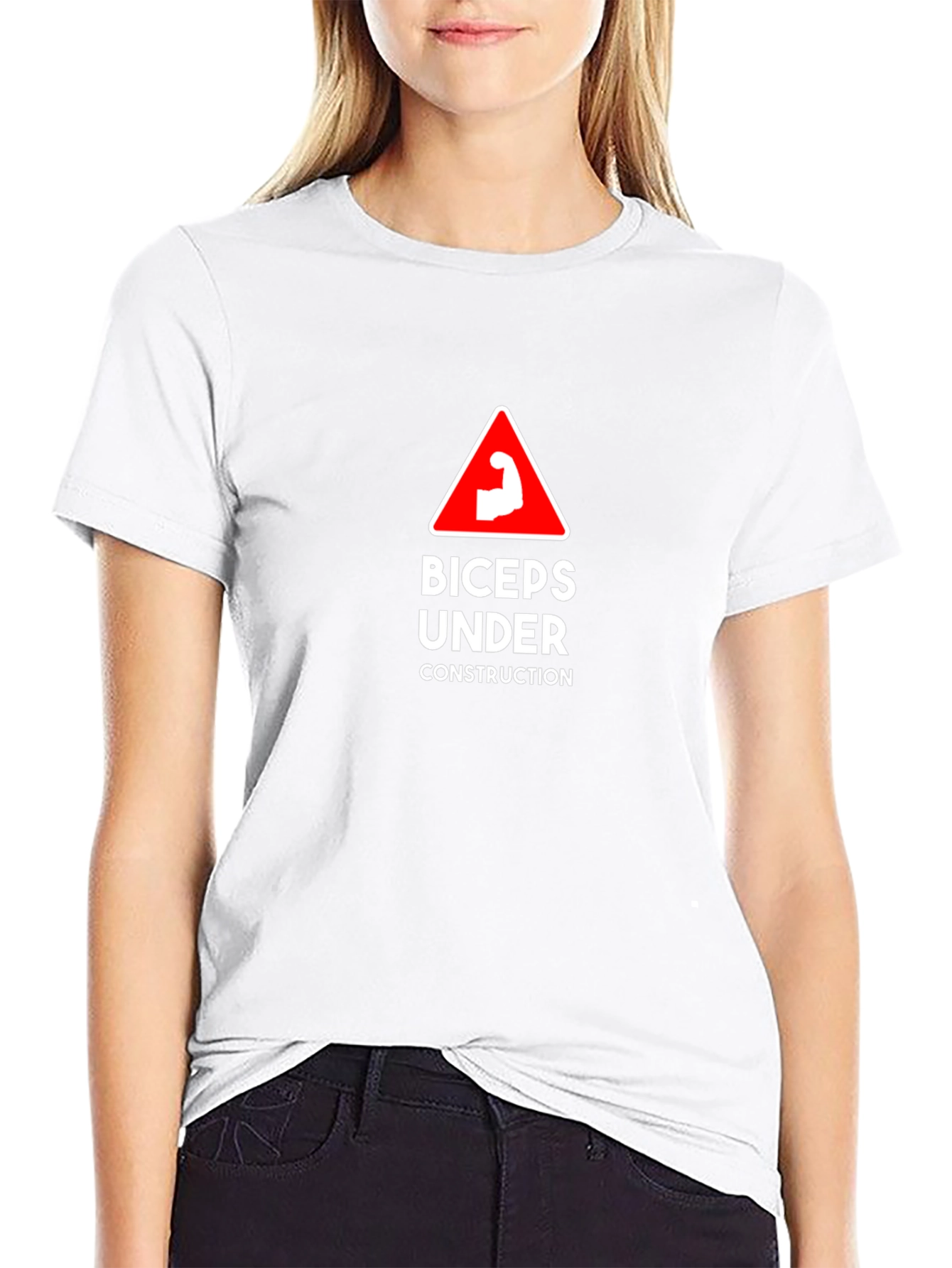 Biceps Under Construction Graphic Tee - Black