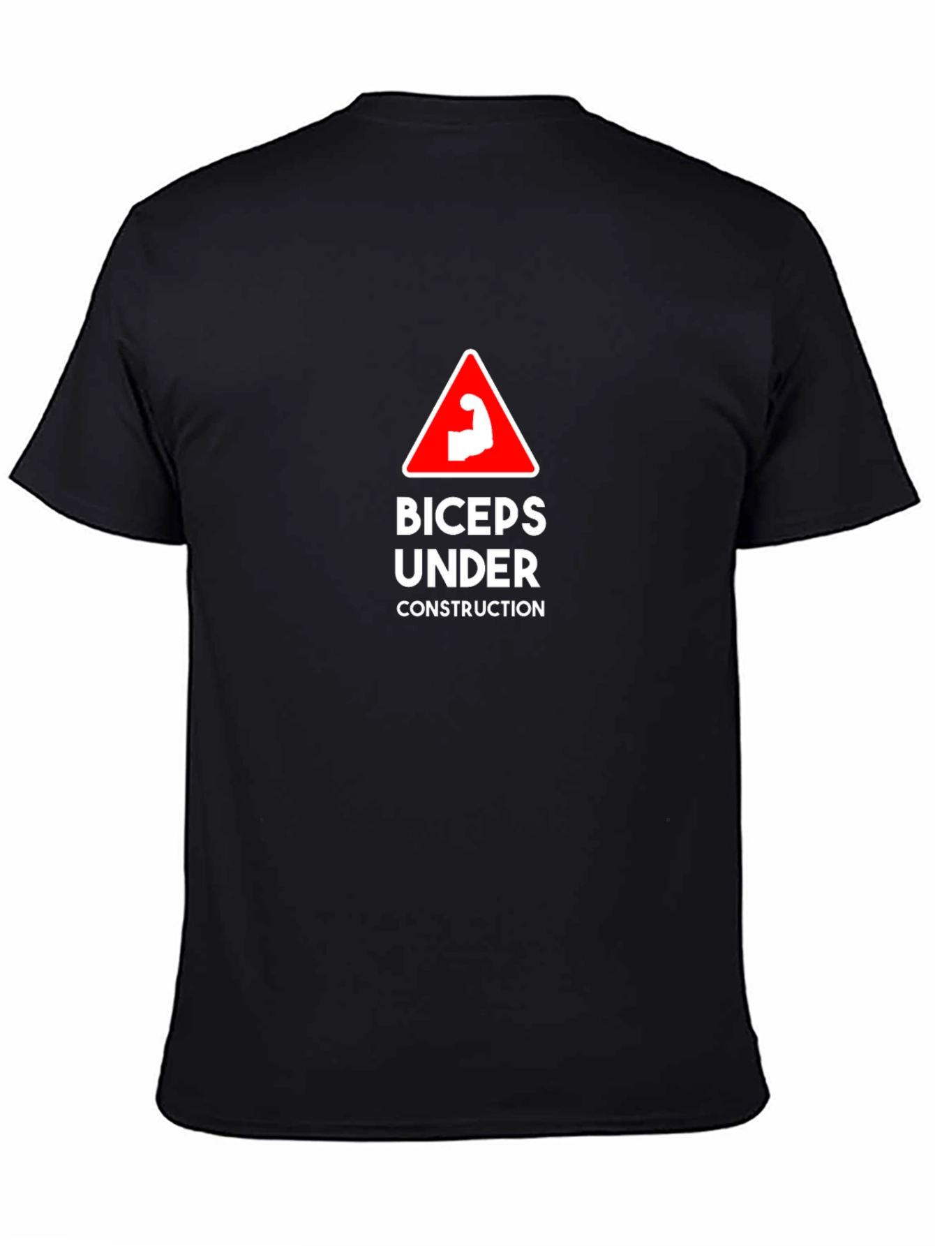 Biceps Under Construction Graphic Tee - Black