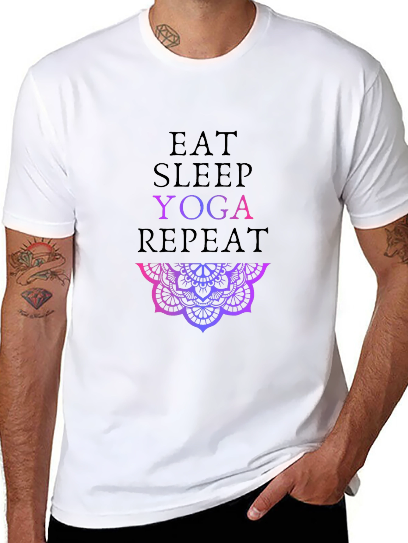 Eat Sleep Yoga Repeat Graphic Tee