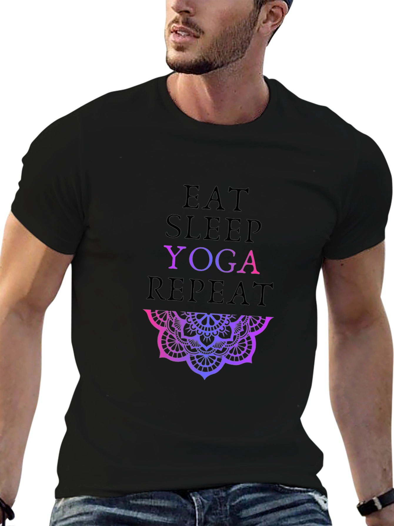 Eat Sleep Yoga Repeat Graphic Tee