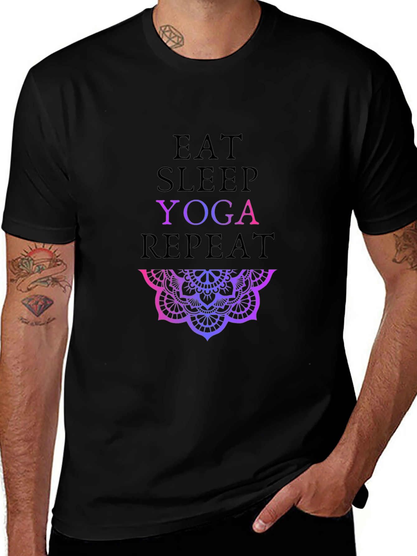 Eat Sleep Yoga Repeat Graphic Tee