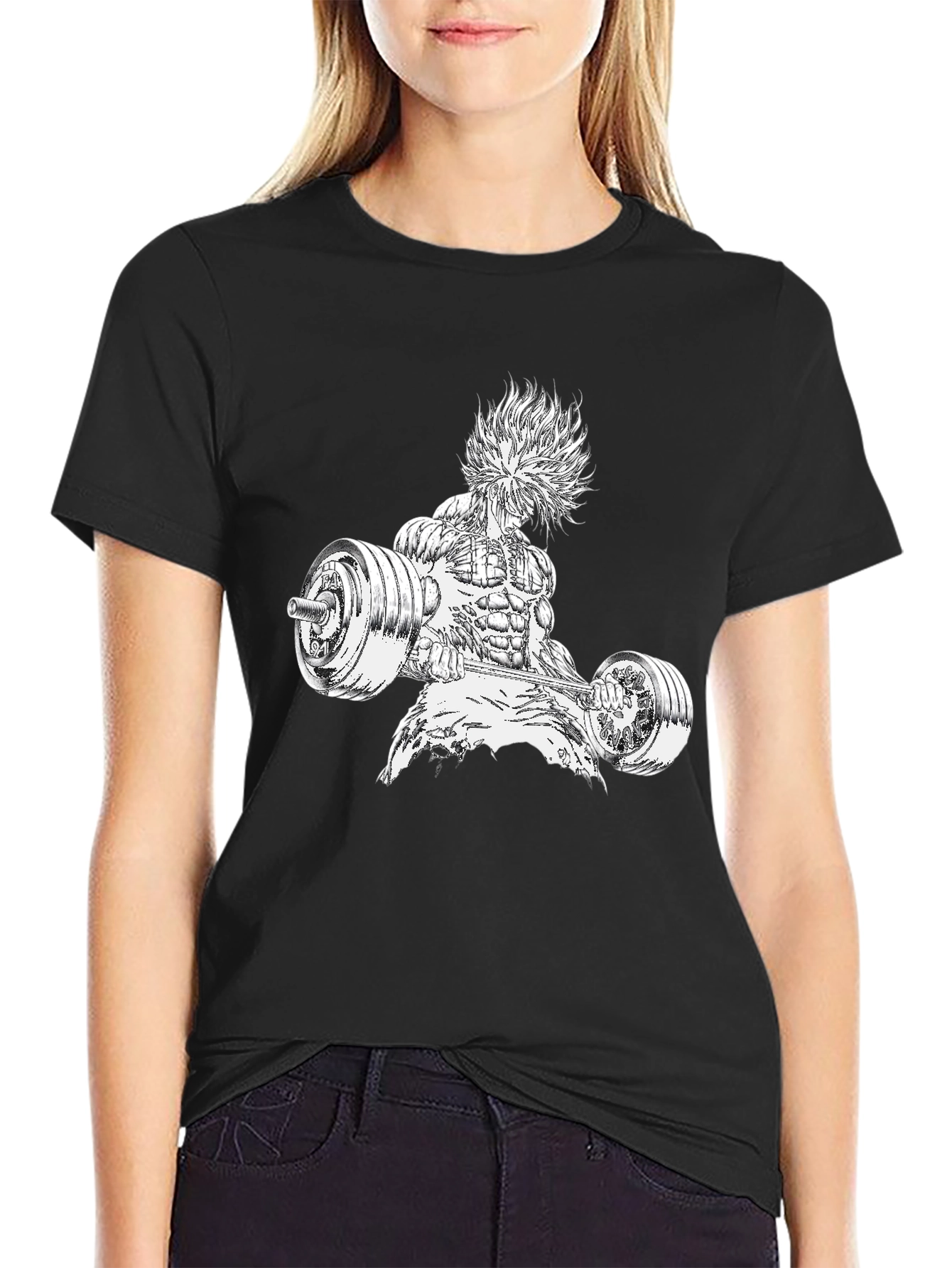 Graphic Print T-Shirt with Bodybuilder Design