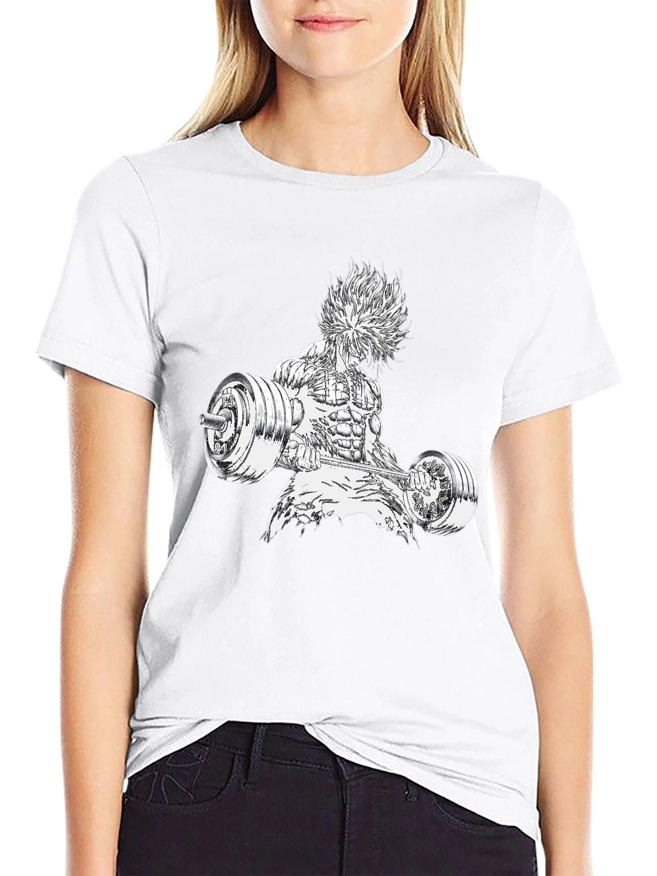 Graphic Print T-Shirt with Bodybuilder Design