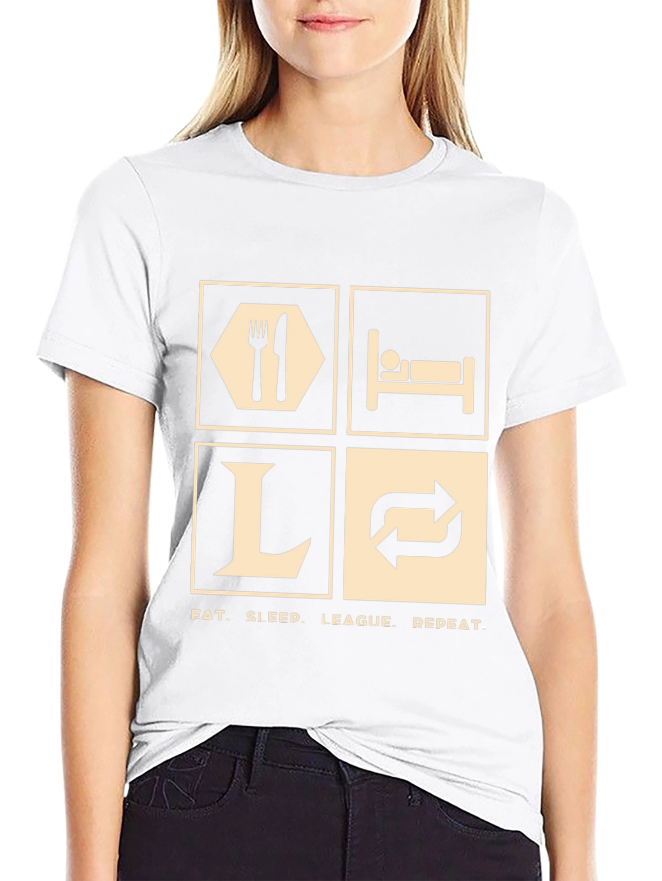Eat Sleep League Repeat T-Shirt - Gamer Tee