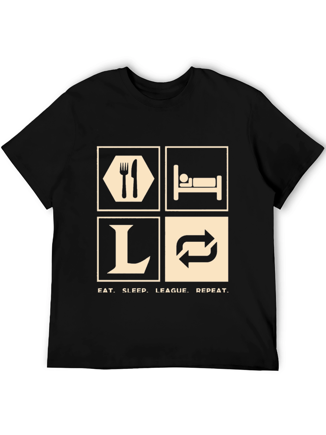 Eat Sleep League Repeat T-Shirt - Gamer Tee