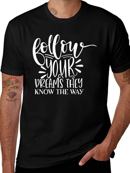 Follow Your Dreams Black Graphic Tee