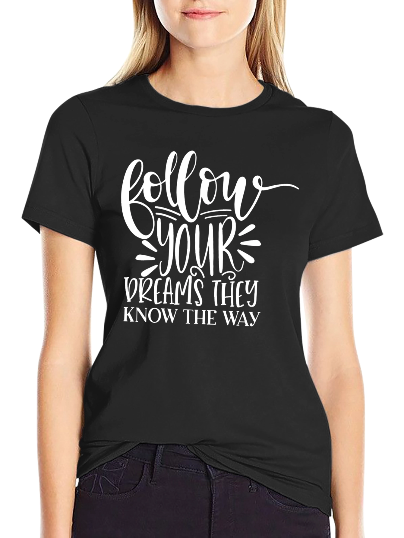 Follow Your Dreams Black Graphic Tee