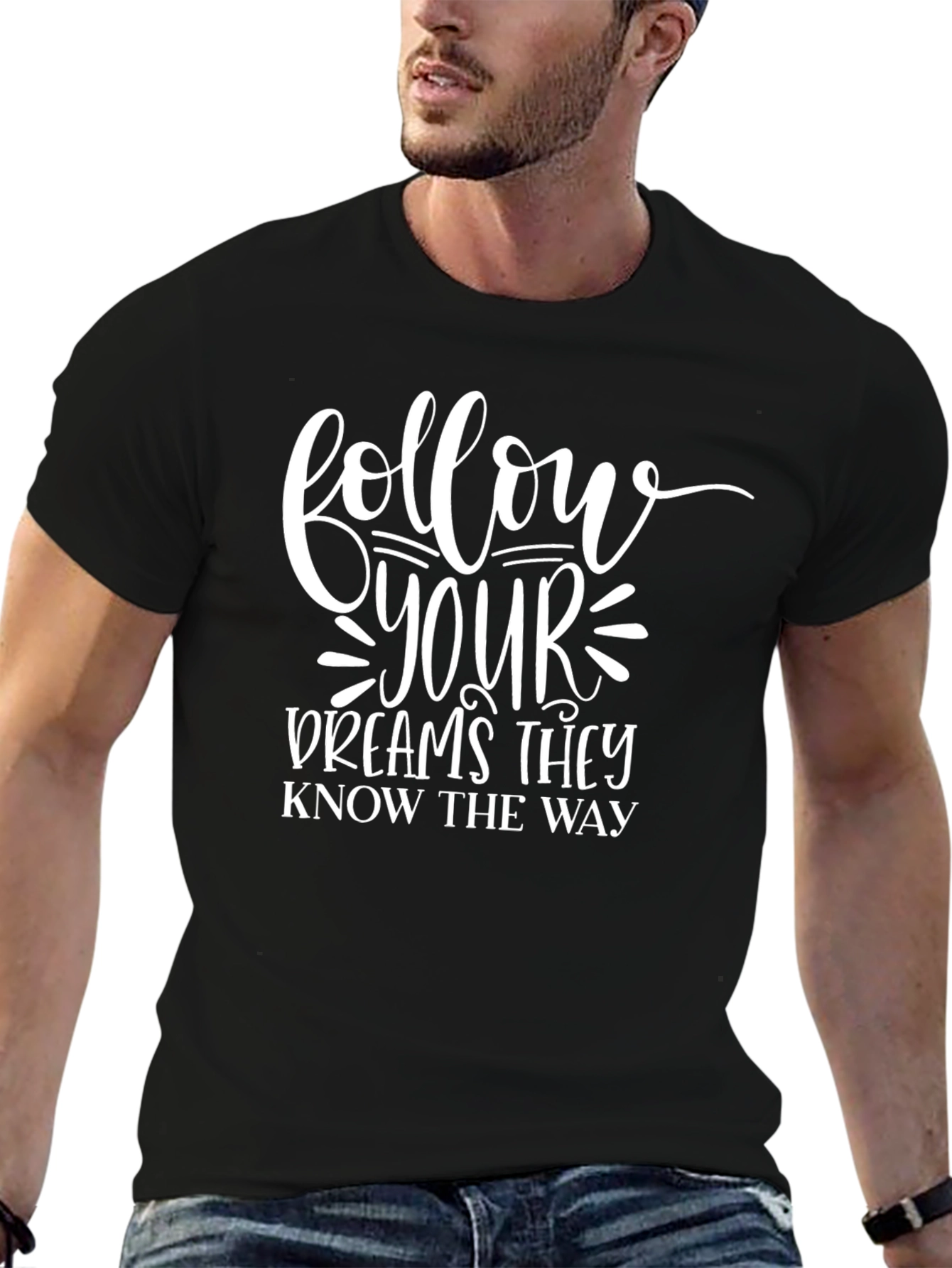 Follow Your Dreams Black Graphic Tee